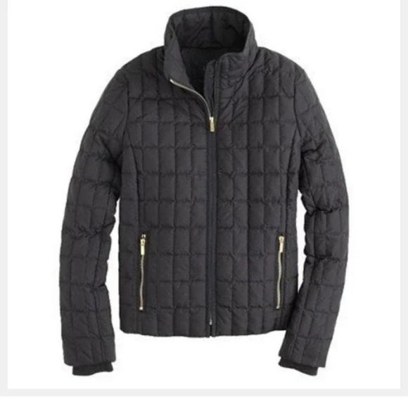 J. Crew Jackets & Blazers - J. CREW Snowcap Quilted Down Jacket Black Minimalist Neutral Puffer